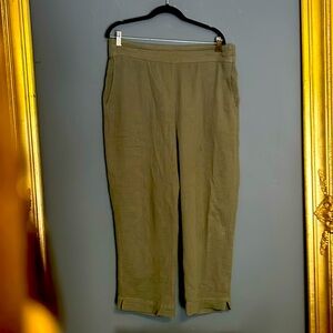 Soft Surroundings Sage Green Linen Trousers